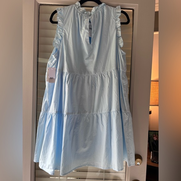 NWT Light Blue Sleeveless Lined Dress with Ruffles in Size L - Picture 4 of 4